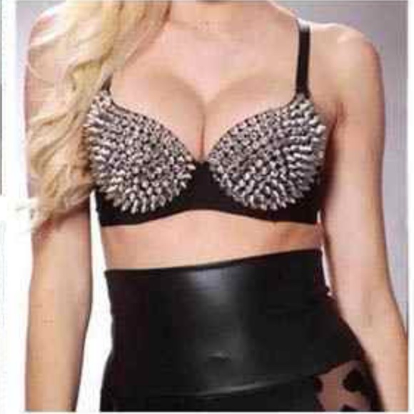 Good Time Metallic Spiked Studded Push-up Bra (Size 34B)🌹 - Picture 3 of 15